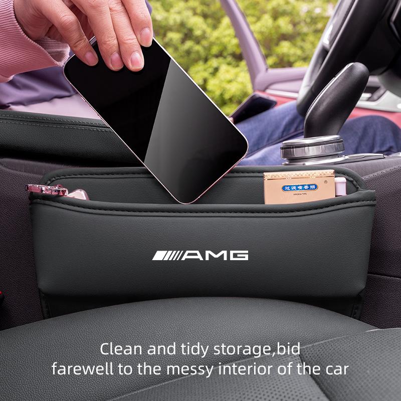 AATW1 Leather Car Seat Gap Organizer Box Leak-proof Storage Bag For Mercedes Benz AMG GLC W203 W206 W220 W205 W211 W212 W201 W210 W108