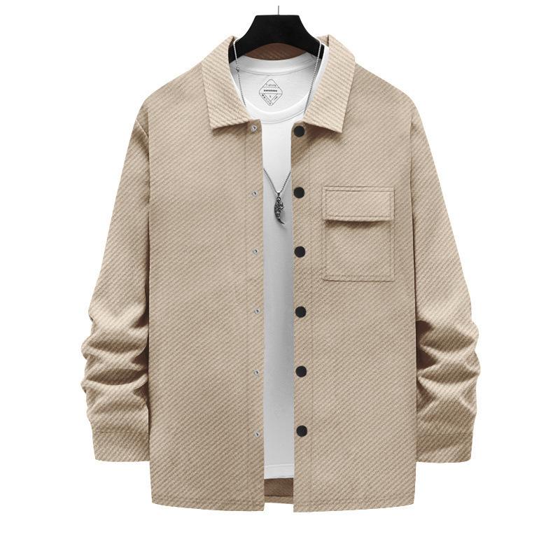 2025 European & American Slim Fit Heavyweight Twill Men's Autumn Long Sleeve Lapel Jacket