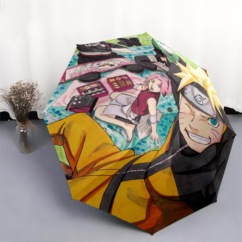 Naruto pattern, automatic folding umbrella, portable and foldable design, 8 ribs, a Christmas or birthday gift.