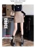 Women's High-Waist Black PU Leather A-Line Skirt – Autumn/Winter 2023, Korean Style, Slim Fit, Anti-Exposure, Short Length