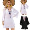 Chic Summer Beach Dress Bohemia Sunscreen Beachwear Long Sleeves Women Beach Dress Women Garment