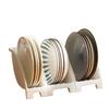 Japanese-Style Multifunctional Dish and Bowl Storage Rack with Drainage and Divided Slots for Plates and Tableware