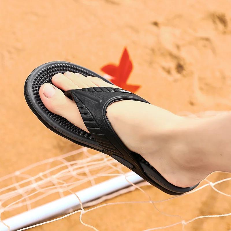 Massage Flip Flops for Men Summer Breathable Beach Shoes Sandals Men Luxury Flip Flops Breathable Plus Big Size Men Slippers 46