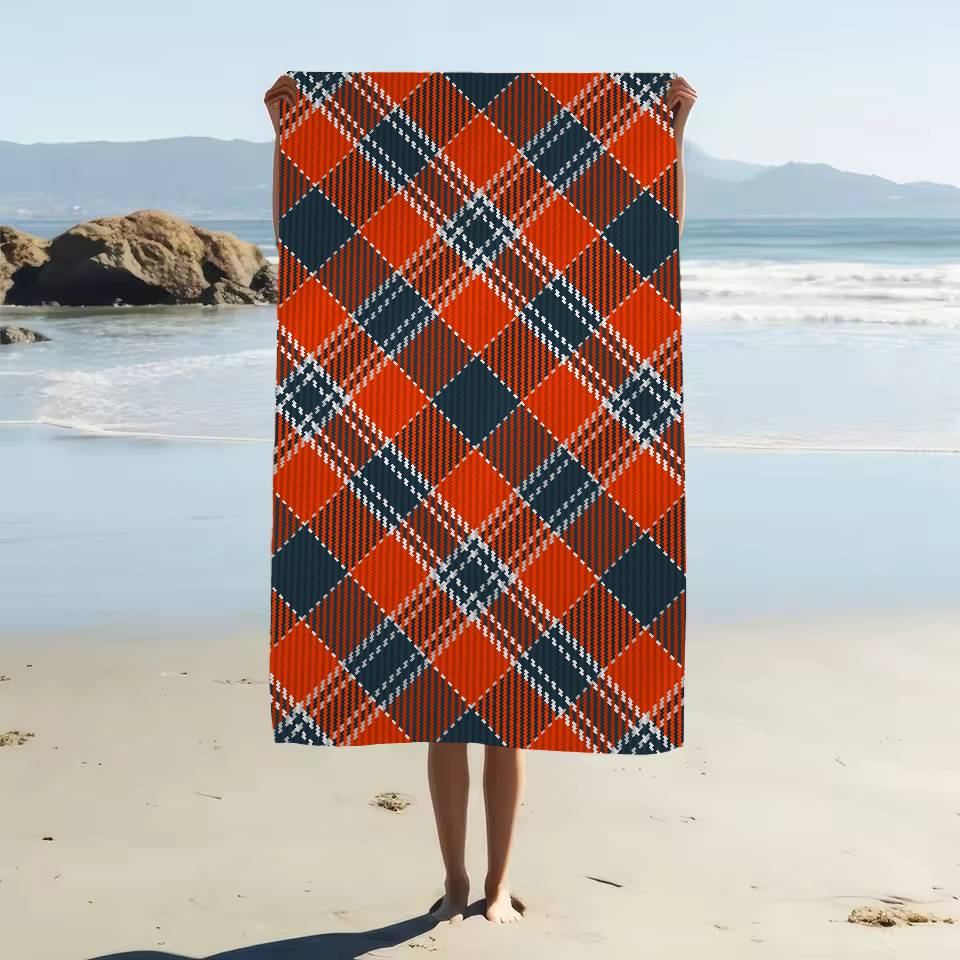 Schottisches Tartan-Muster Strandtuch für Kinder Badetuch Handtuch für den Pool Urlaubsgeschenk Picknicktuch Partygeschenk