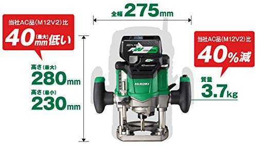 HiKOKI 36V Rechargeable Router and Trimmer M3612DA(NN) 6 8 12mm Shaft Diameters Battery Charger System Case Included 6mm Shaft Mounting Chuck Sleeve