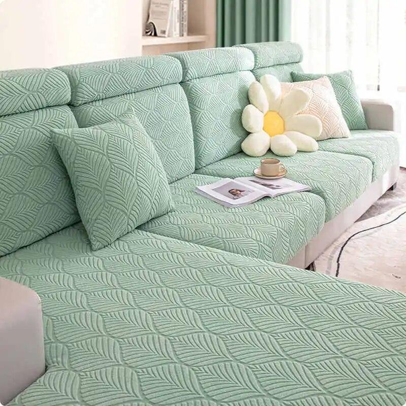 Winter Jacquard Fleece Sofa Cushion Covers Non Slip Elastic Couch Cover Universal Protective Slipcovers