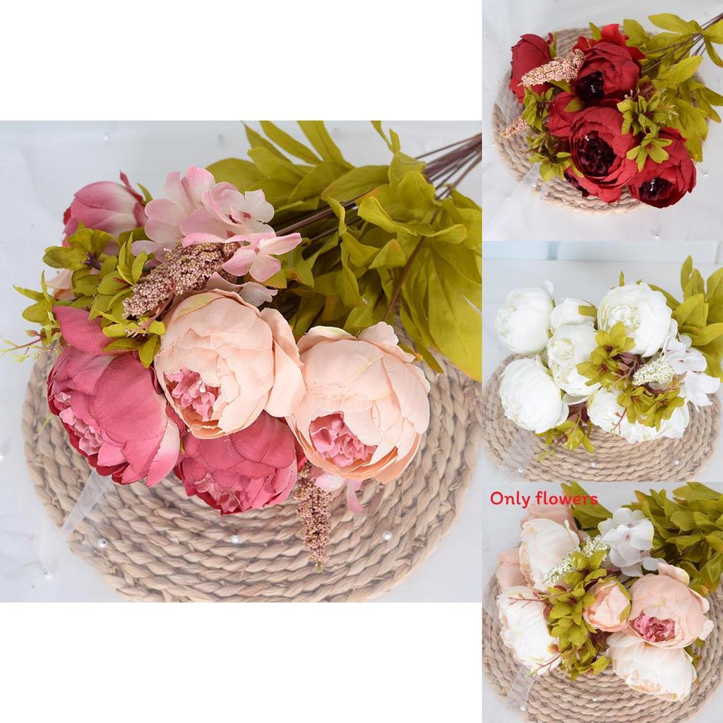 Luxury Silk Peony Flower Arrangement For Home Interior Decoration And Photography Prop