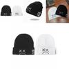Embroidered Knit Hat With Sad Face Expression For Winter Men Women