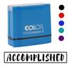 Printtoo Accomplished Self Inking Rubber Stamp Pre-Inked Office Stamp- Home Office Business Stationery, Black- 42 x 9