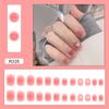 Artificial Nails Wearable Patch Frosted Love White Peach Blush Smudged Fake Nails