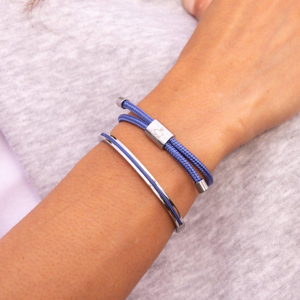 (Women's) Pig & Hen Little Louise Bracelet - Indigo Purple X Silver