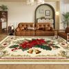 Christmas Luxurious Carpet Theme Indoor Area Living Room Mat Edge Large Mat Suitable for Bedroom Mats New Year Holiday Rugs
