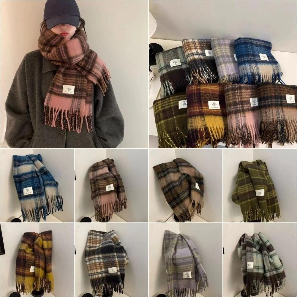 Long Tassel Winter Scarf Thicken Striped Wraps Fashion Large Shawl Women