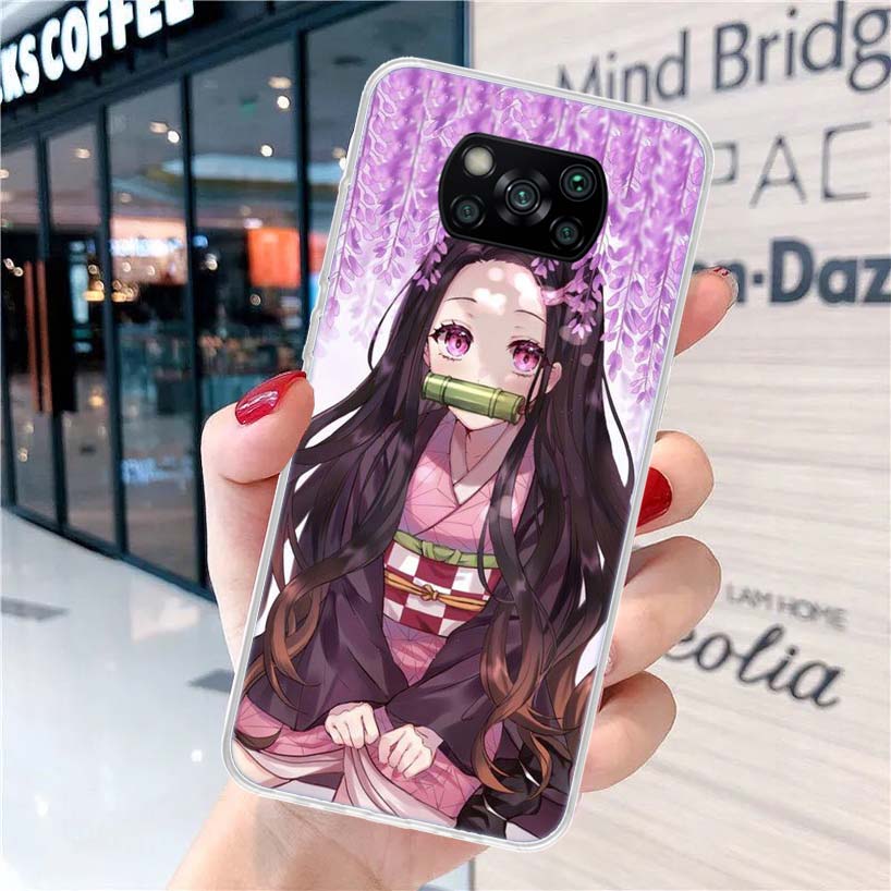 Demon Slayer Kamado Nezuko Phone Case For Xiaomi Poco X3 Nfc M3 F3 F1 Mi Note 10 Pro 11 Lite 9 8 CC9 9T 10T A3 A2 A1 11i Fundas