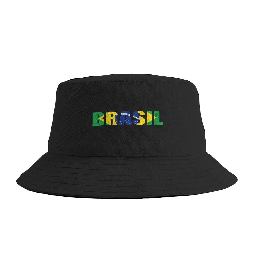 Brazil Brazilian Flag Brasil Graphic Bucket Hat Hip Hop FisherUnisex Caps Breathable Fishing Sun Hats For Couple Funny Design Cap