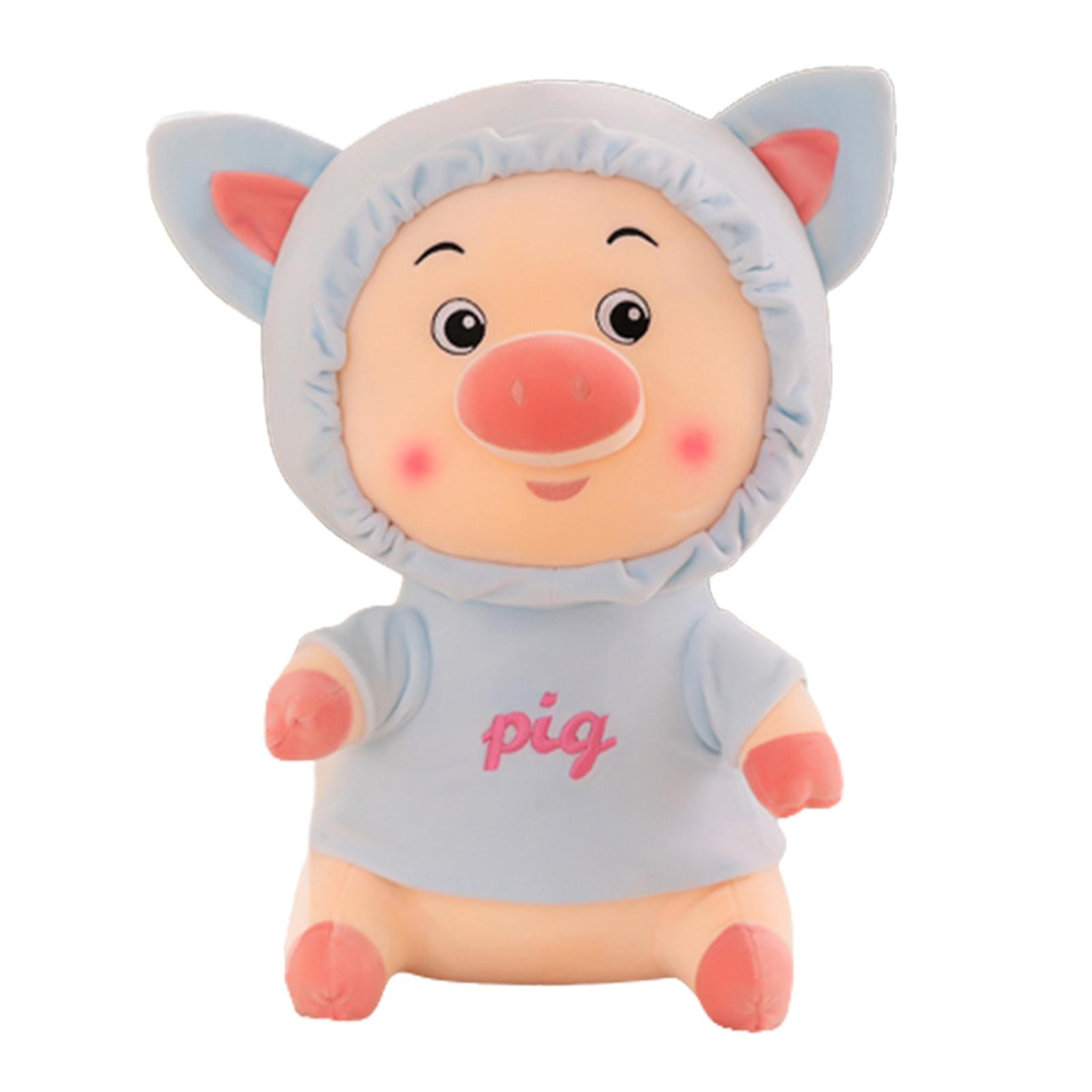 

Newborn Baby Plush Stuffed Toys Cartoon Sweater Pig Early Educational Toy 25cm синий