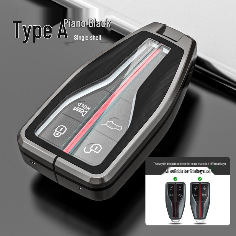 Premium Metal Key Case for Hongqi H5, H7, HS5, HS7 - Luxury Car Remote Holder with Buckle