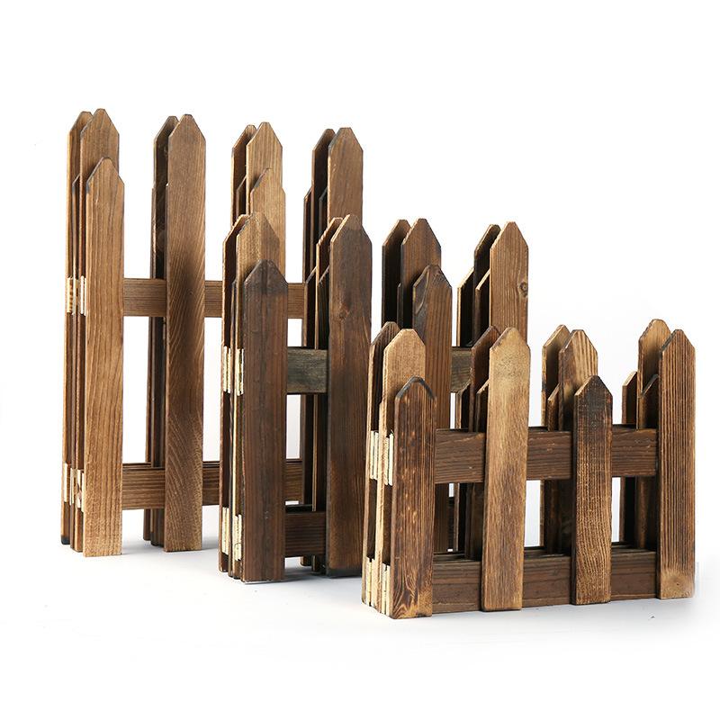 Outdoor Anticorrosive Wooden Garden Fence with Stakes