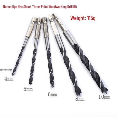 Sechskant-Holzbohrer für Drei-Punkt-Lochbohrung