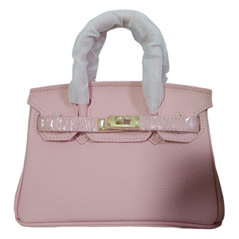 

Тот же цвет, масляный край, платиновый, носок, слой коровьей кожи, большая вместимость, натуральная кожа, свадебная розовая и нежная сумка через плечо для женщин 25x14x20cm розовый