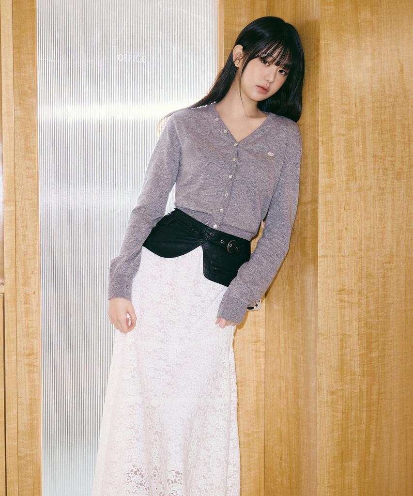Lora Lora String Lace Long Skirt White