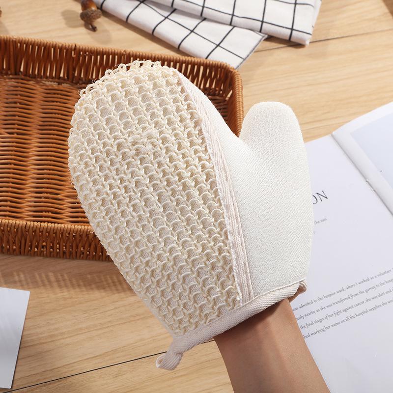 Jute Scrubbing & Bath Gloves - Exfoliating, Lathering, Massage, Bath Wipes