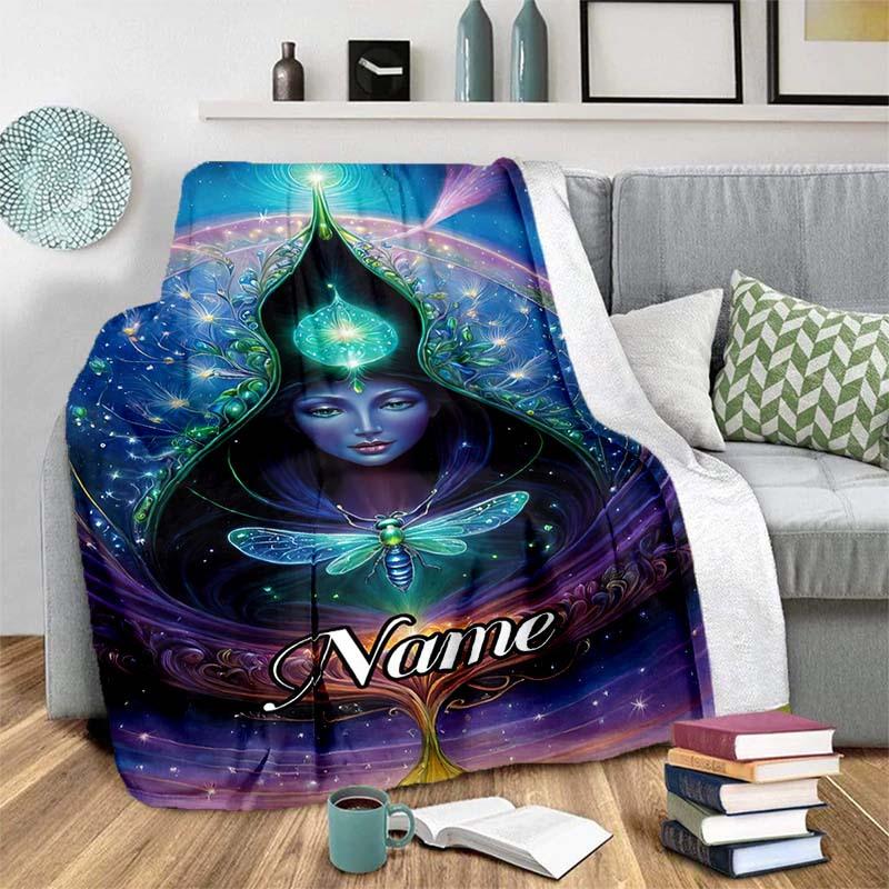 Dragonfly Gourd Customize Your Name Blanket Warm Comfortable Soft Blanket For Chair Office Sofa Bed Sofa Office Camping Suitable For Gifting Relatives