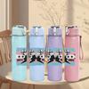 1PC Retro Retro Skateboard Collage Print 750ml Colorful Plastic Sports Water Bottle Leakproof Pop Up Lid with Straw for Outdoor Work Home Use