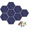 Felt Hexagon Bulletin Board with 20 Push Pins, Pack of 8 Notice Boards for Home Office Kitchen, Push Pin Board Felt Wall Tiles for Photos Memos