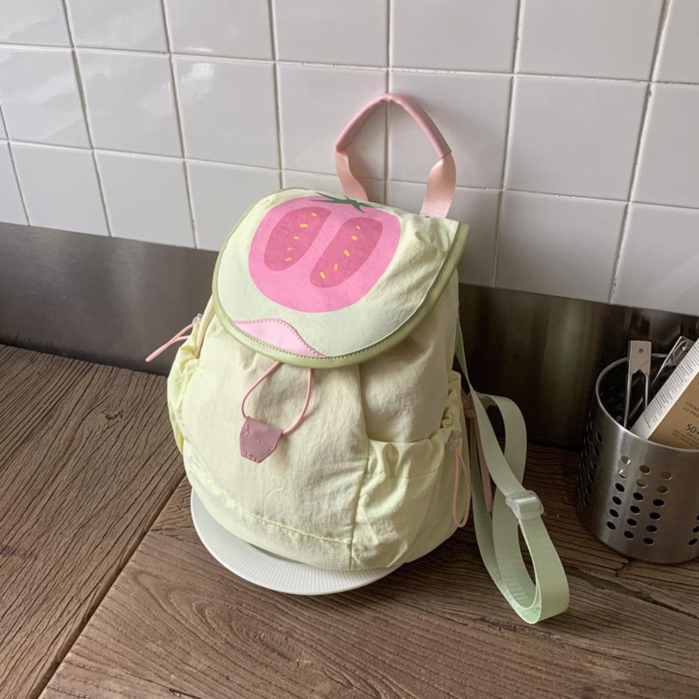 

Дорожный фруктовый нейлоновый рюкзак цвета дофамина, походная наплечная сумка, уличный рюкзак со шнурком, колледж жёлтый