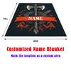 Custom Viking Axe Fleece Blanket Personalized Name Warrior Print Throw Soft Warm All Season Bedding Gift For History Fans