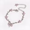 Elegant Y2K Flowers Bracelet Butterfly Bow Crystal Chain Bracelet Multicolor Adjustable Women's Bracelet Jewelry Gift