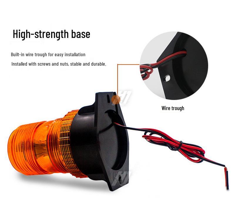 Forklift & Vehicle LED Warning Strobe Light, Yellow, 9-90V, for School Buses & Engineering Vehicles