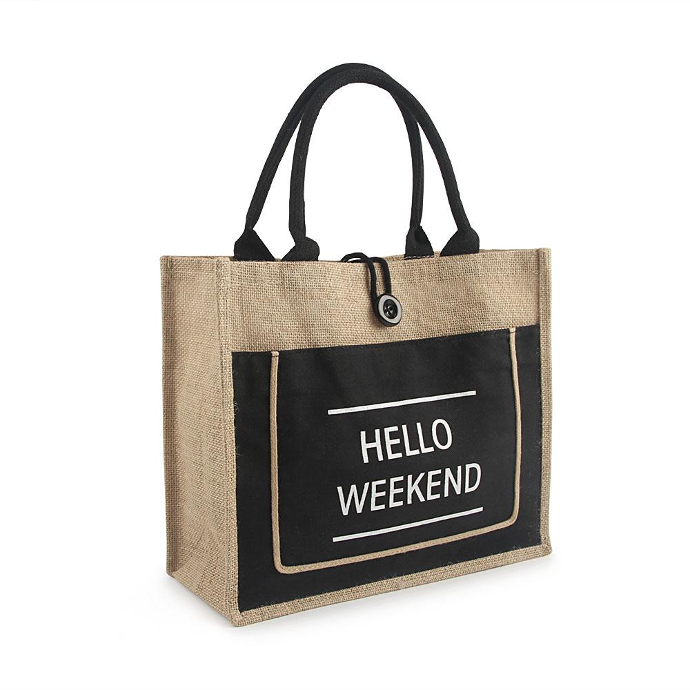 Women Linen Tote Large Capacity Female Casual Shoulder Bag Lady Daily Handbag Fresh Beach Shopping Bag