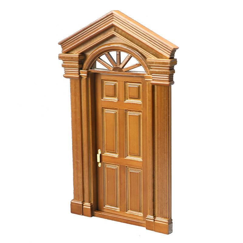 

Миниатюрная дверь для виллы, европейский антикварный стиль, деревянная имитация солнечной двери для декора кукольного домика своими руками, смешанный цвет, детальное мастерство 1pc
