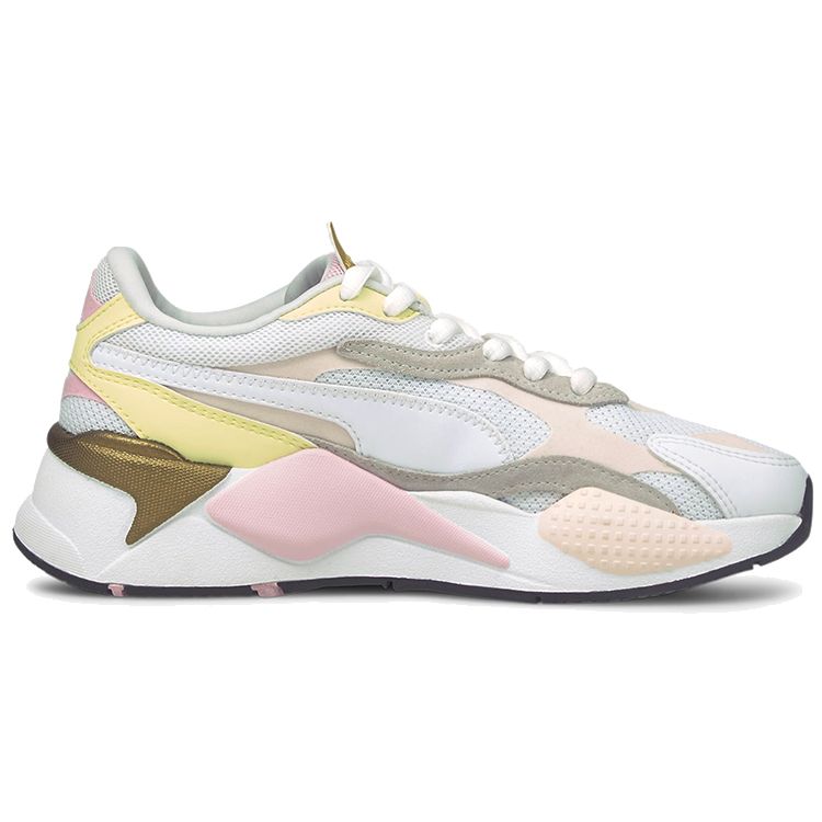 PUMA RS-X3 v2 Puzzle Pearl White Yellow Pear Unisex Lifestyle Sneakers 382821-01