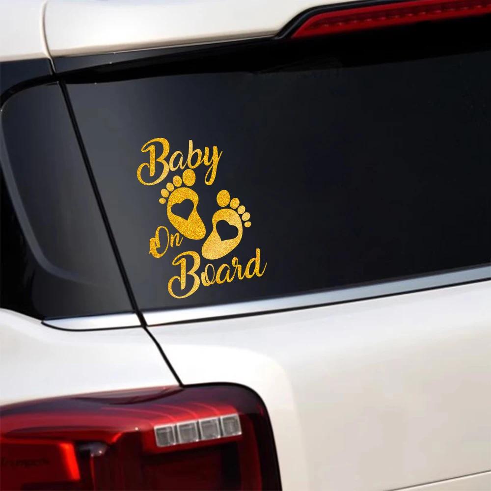 Baby On Board Warning Text for Mothers, Dads, Pregnant Women, Personalized Rear Window Car Stickers Accessories