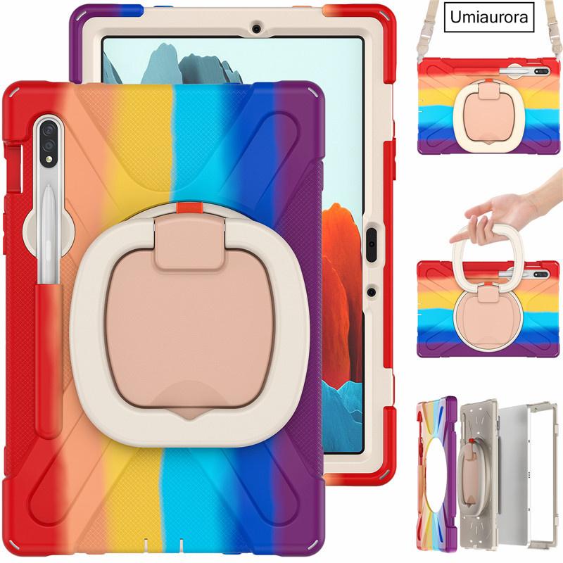 For Samsung Tab S10 FE 10.9 S7 S8 Plus S9 Ultra SM-X920 X820 X520 Heavy Duty Rugged Tablet Case Pull Ring Stand Shockproof Funda