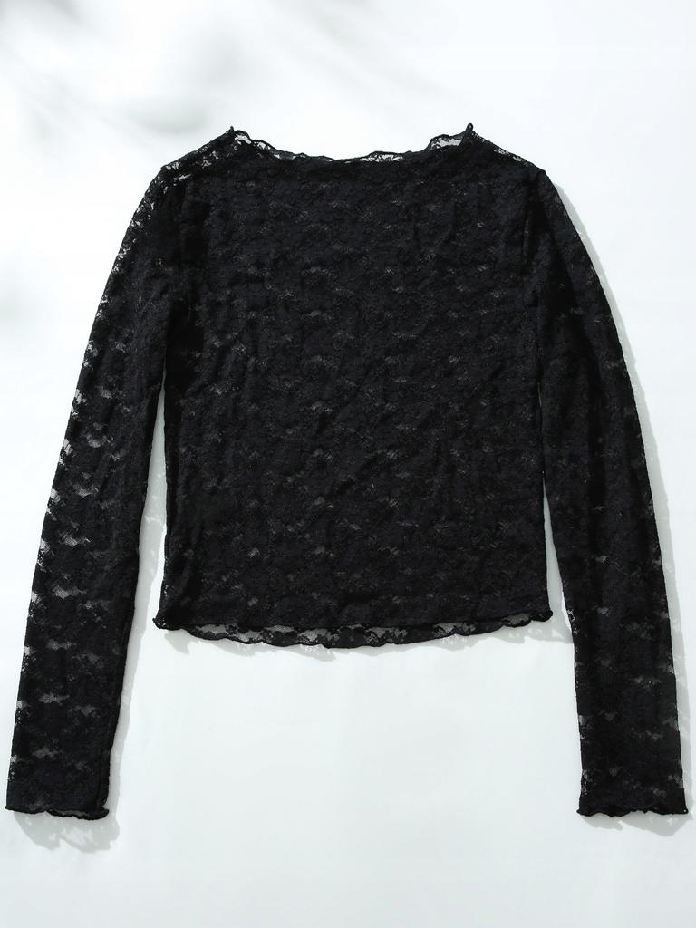 women' lace BLOUSE, openwork, black, elegant, evening, fashionable,