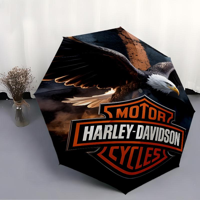 1pc Harley-Davidson Umbrella, Sun Protection, And UV Shielding. It Has Eight Sturdy Ribs for Outdoor Use And Perfect As a Holiday Gift