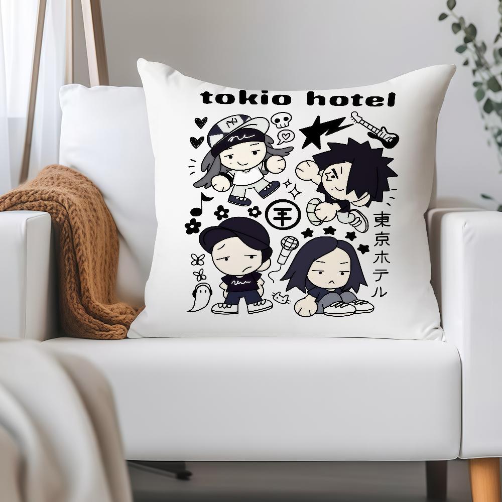 Rock Band T-Tokio H-Hotel Pillow Case Applicable Space For Guest Rooms Interiors Cars Office House Decoration