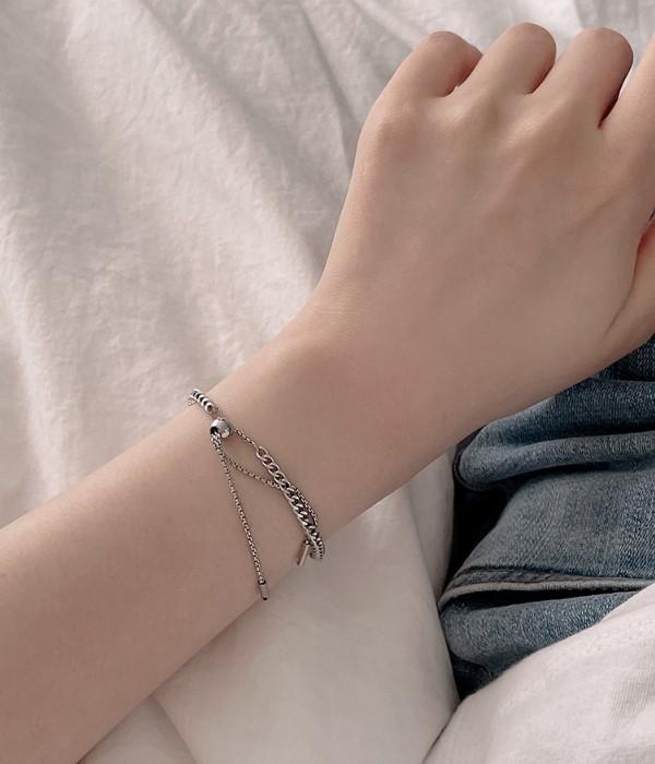 Vinedew Surgical Steel Slide Chain Ball Bracelet *Salty
