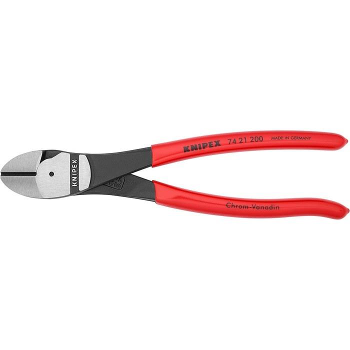KNIPEX 7421-200 Heavy-Duty Diagonal Cutters (Bent) Black