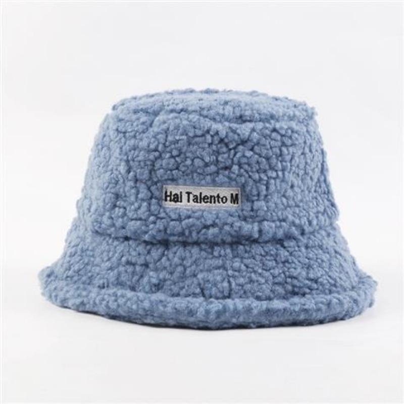 Autumn and Winter Women Warm Fisherman Cap Embroidered Letters Outdoor Windproof Fashion Caps