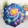 Automatic Open/Close Umbrella with One-Touch Button - Van Gogh Starry Night Design, Compact Folding Umbrella with 8-Rib Strong