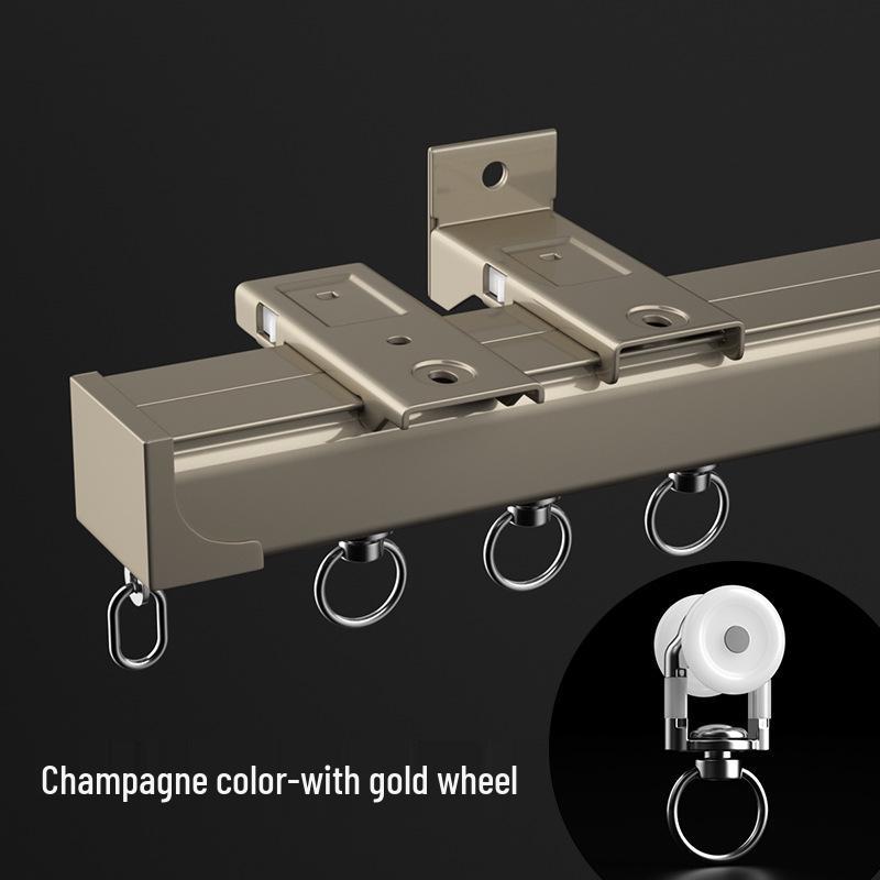 Jianmei 2.6mm Thick Silent Curtain Track with Bendable Heavy Duty Aluminum Alloy Rail and Guide Bearing Wheel.
