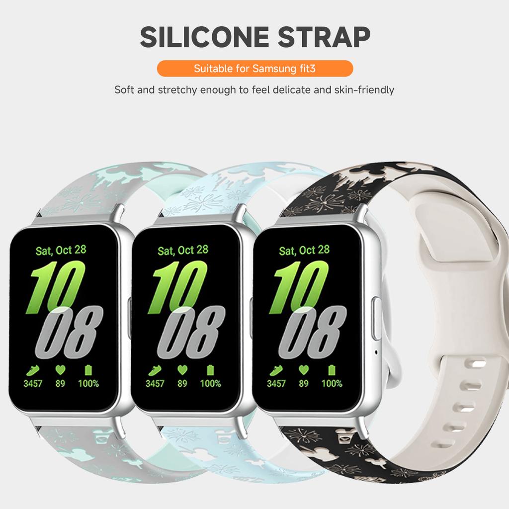 Grawerowany silikonowy pasek do Samsung Galaxy Fit 3 Miękka opaska na nadgarstek z TPU do inteligentnego zegarka Samsung Galaxy Fit 3 Pasek do zegarka