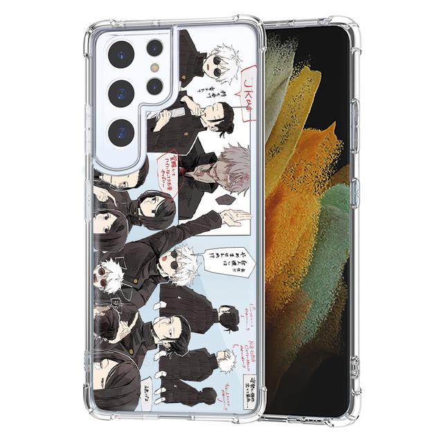 Transparent Phone Case For Samsung S10 S20 Fe S21 S22 S8 S9 Plus S21ultra Shockproof Cover Japan Anime Jujutsu Kaisen Shell Capa