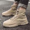 Martin boots men's autumn new lightweight breathable men's boots fashion high-top canvas sports and leisure shoes
