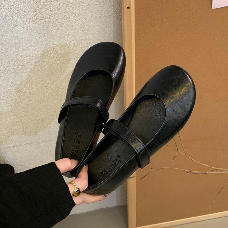Fashion Footwear Round Toe Women Ballet Flats Slip On Shoes Soft Female Shallow Fashion Hook Loop Ladies Mary Janes Flats Shoes new